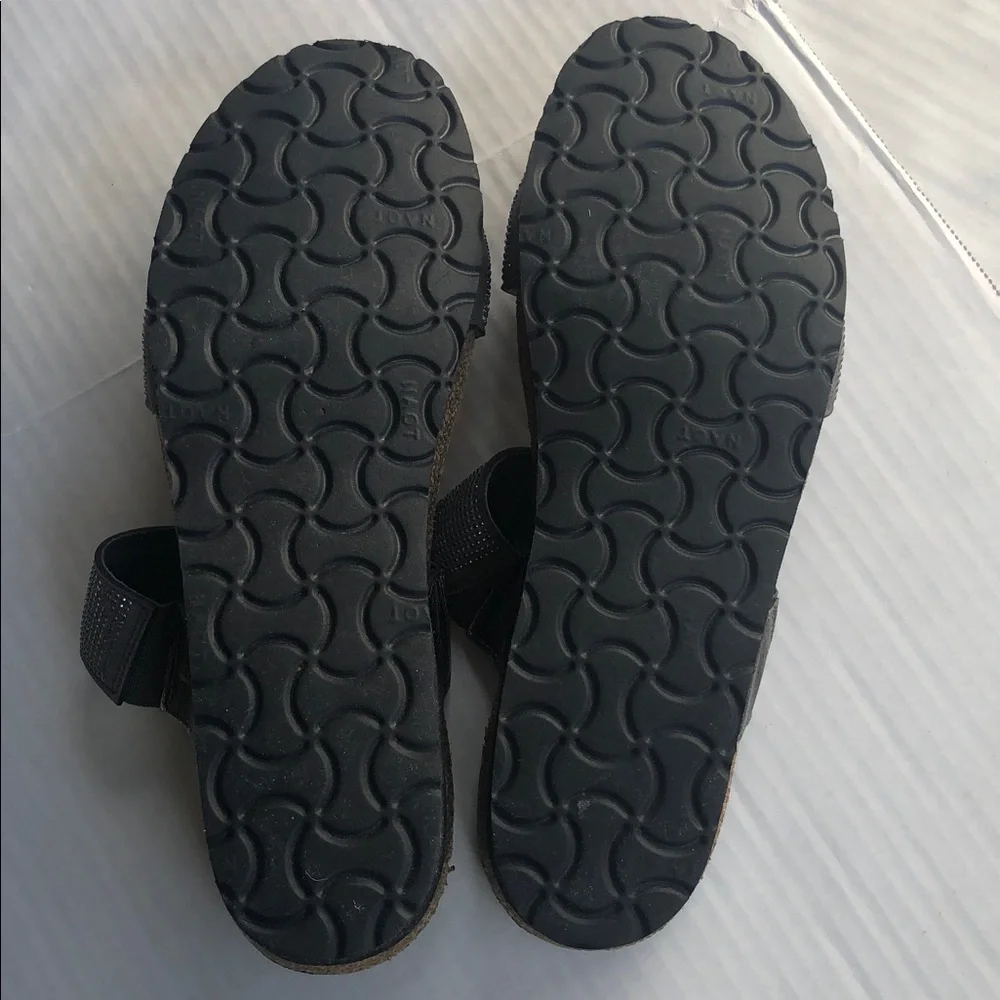 NAOT Bianca Dark Gray Wedge Sandals with Tiny Silver Studs Size 40